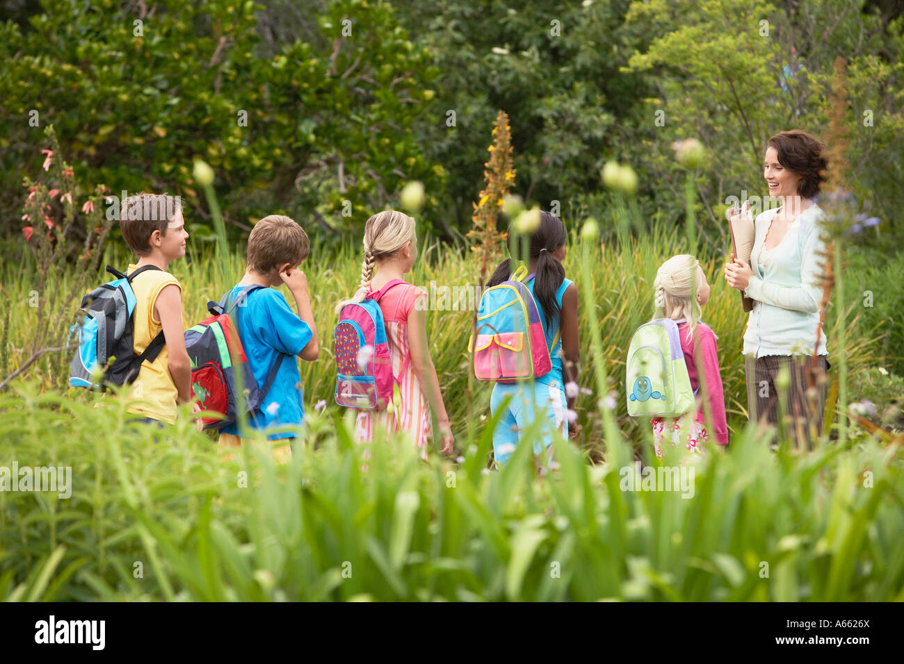 Children on Nature Field Trip Stock Photo - Alamy