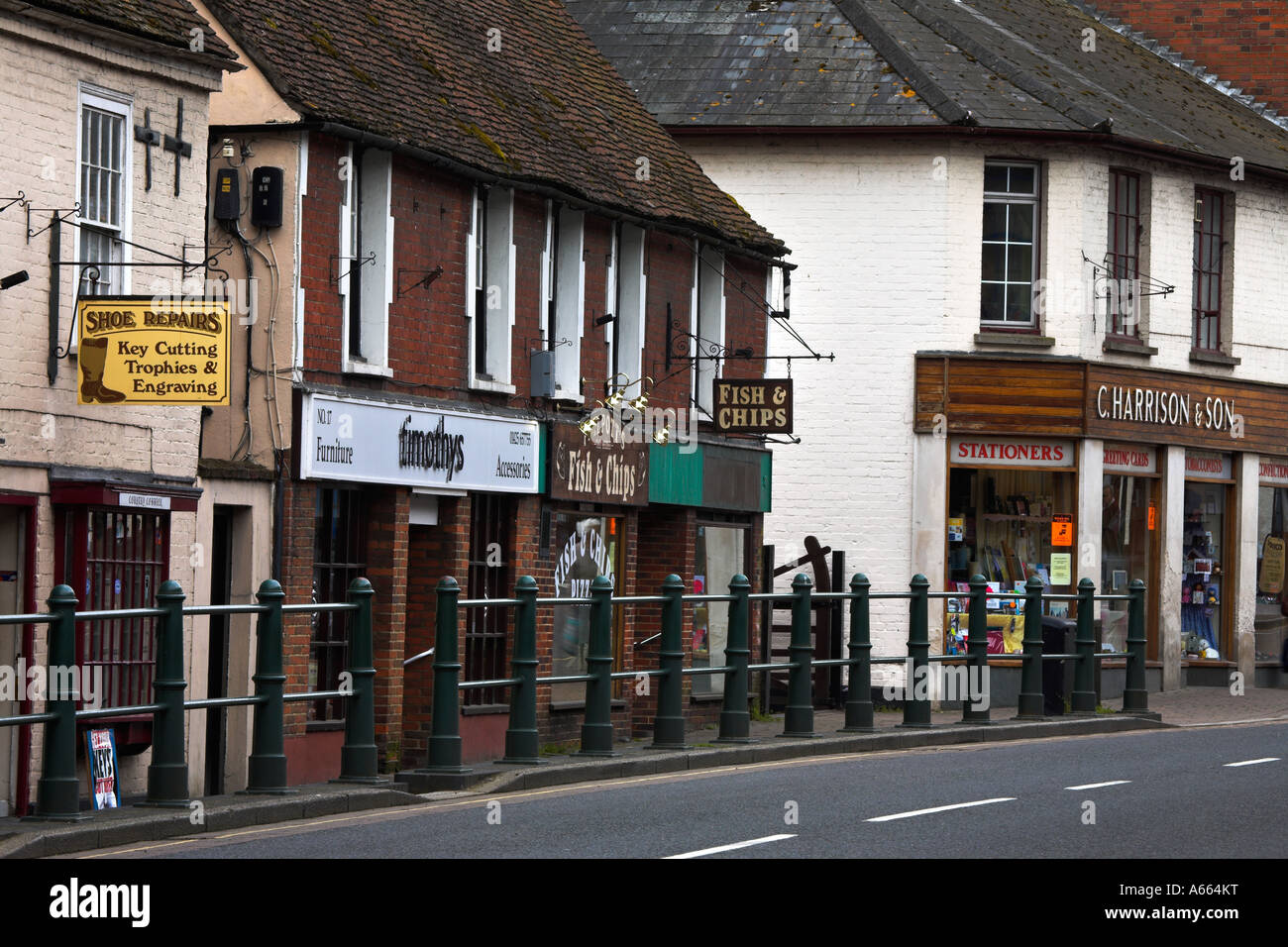 Traditional English village High Street, Fordingbridge, New Forest