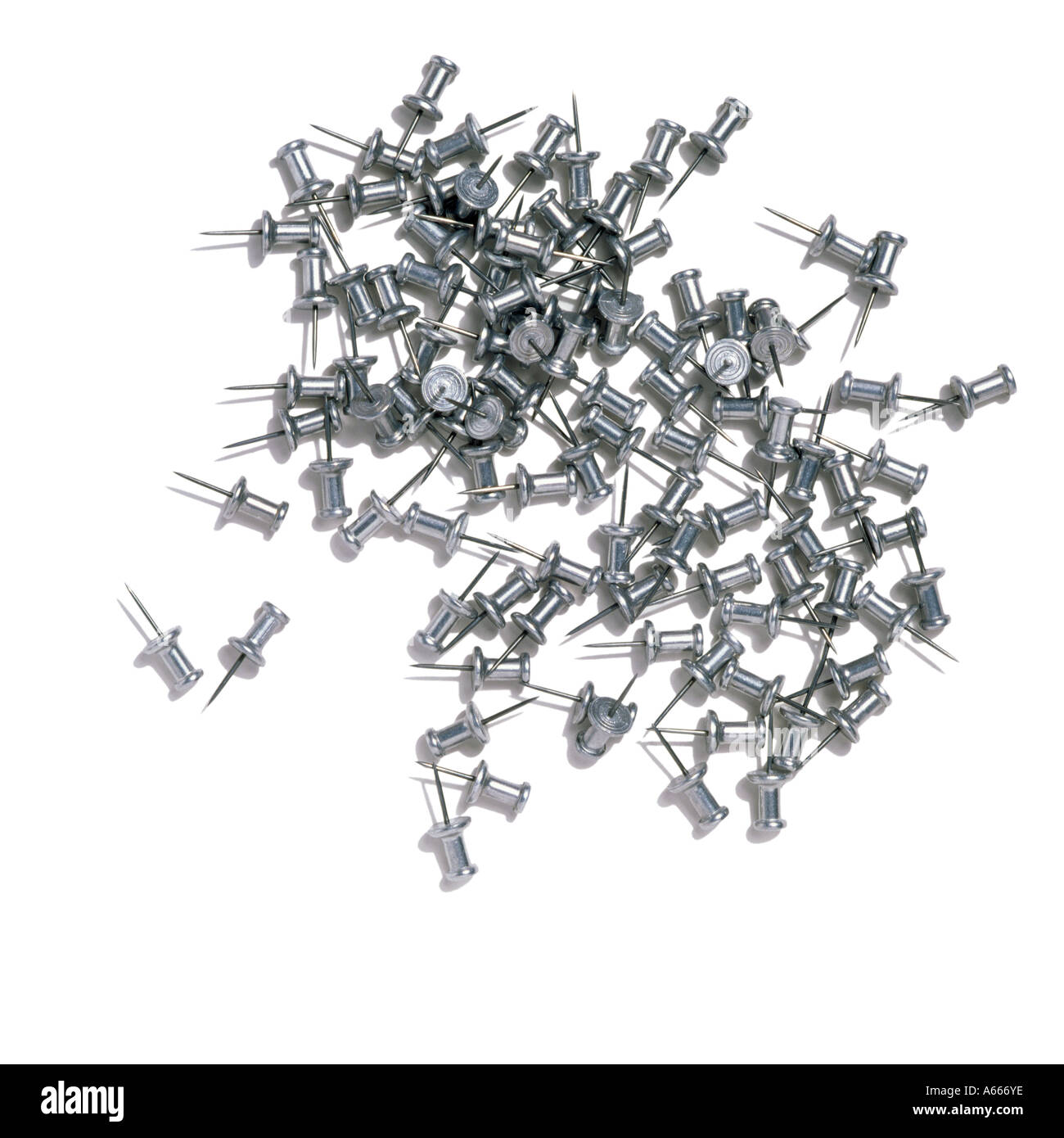 Silver drawing pins Stock Photo Alamy