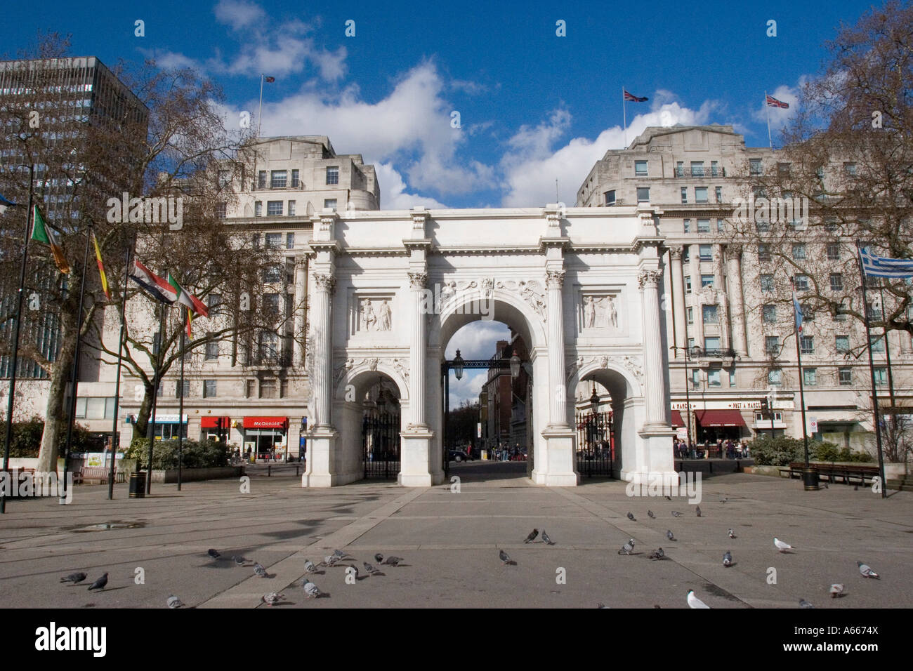 Marble Arch, Oxford Street London England GB UK Stock Photo Alamy