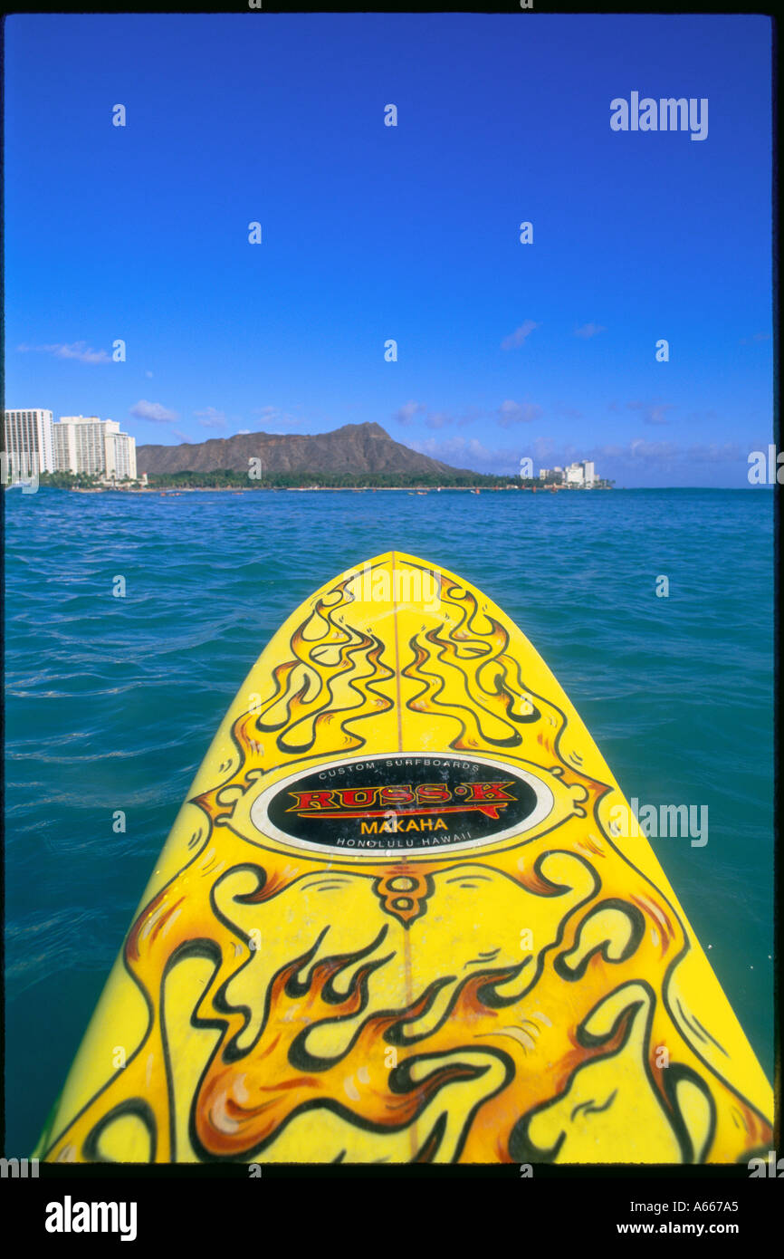 Waikiki beach surfing hi-res stock photography and images - Alamy