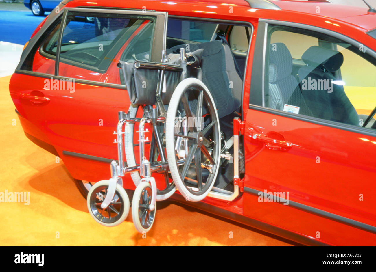 Wheelchair access into car Stock Photo Alamy