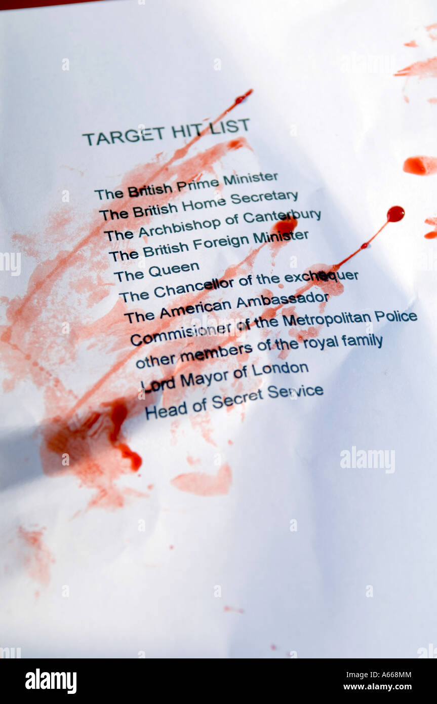 A Terrorist Hit List Of Politicians And Other Important People A Terrorist Hit List Of Politicians And Other Important People