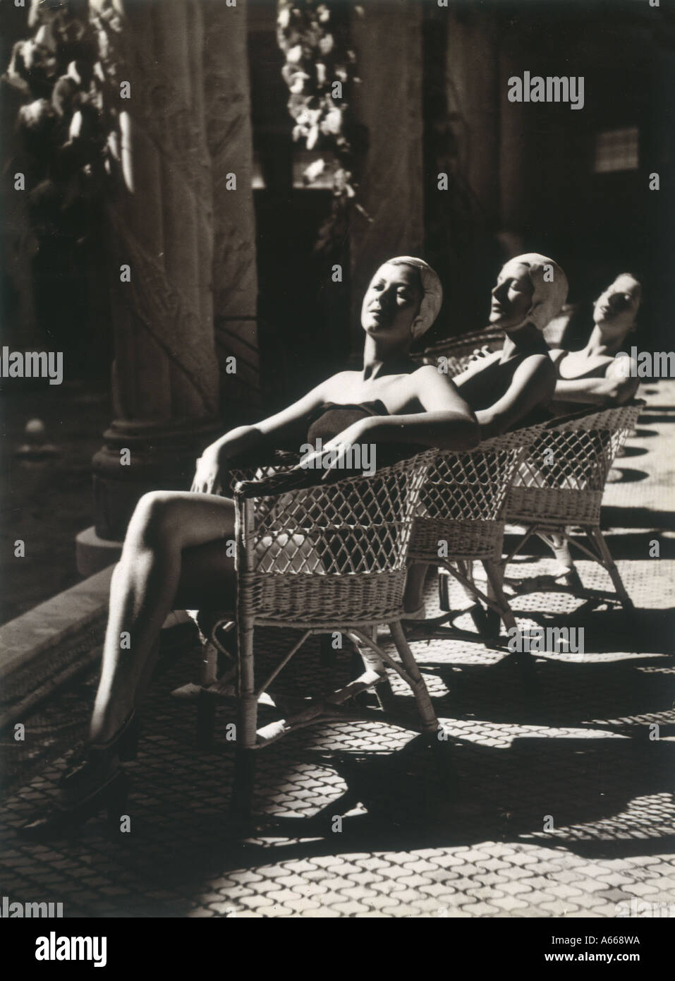 Women Sunbathers 1930s Stock Photo