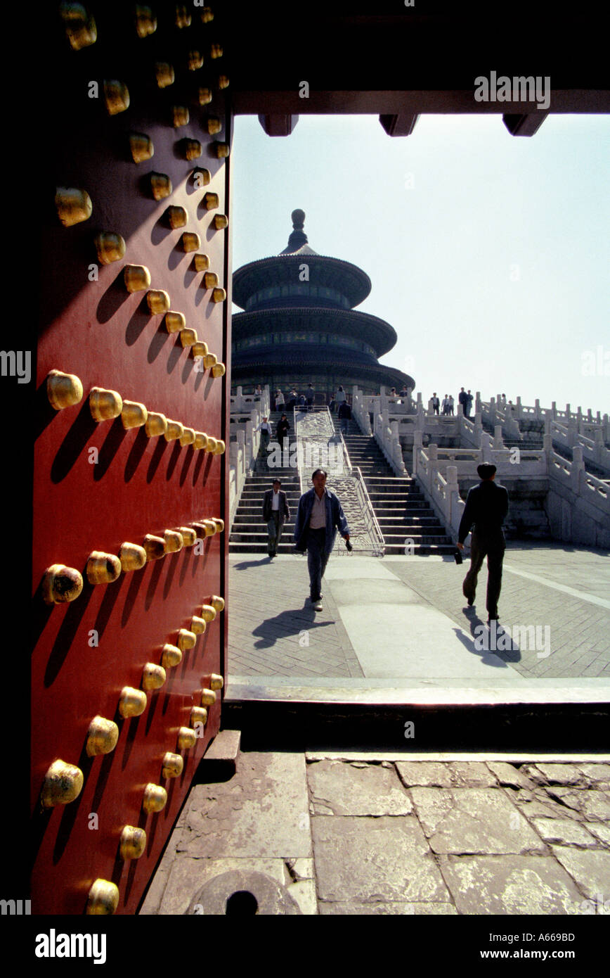Temple of Heaven in Beijing China as seen from the main gate outside it Stock Photo
