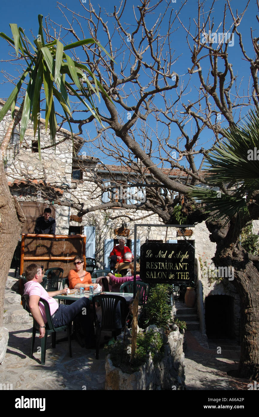 Outdoor restaurant in Eze, France Stock Photo Alamy
