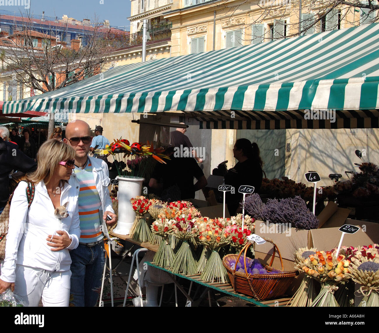 Flower market in Nice Stock Photo