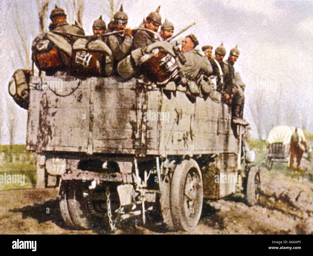 Wwi German Troops Lorry Stock Photo