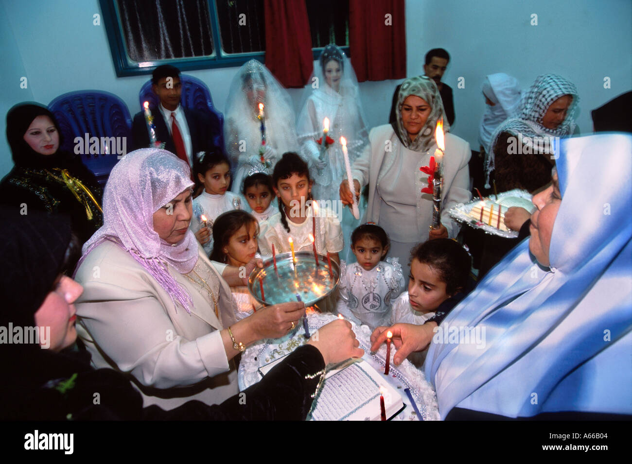 Palestinian wedding celebration Khan Yunis Palestine Stock Photo