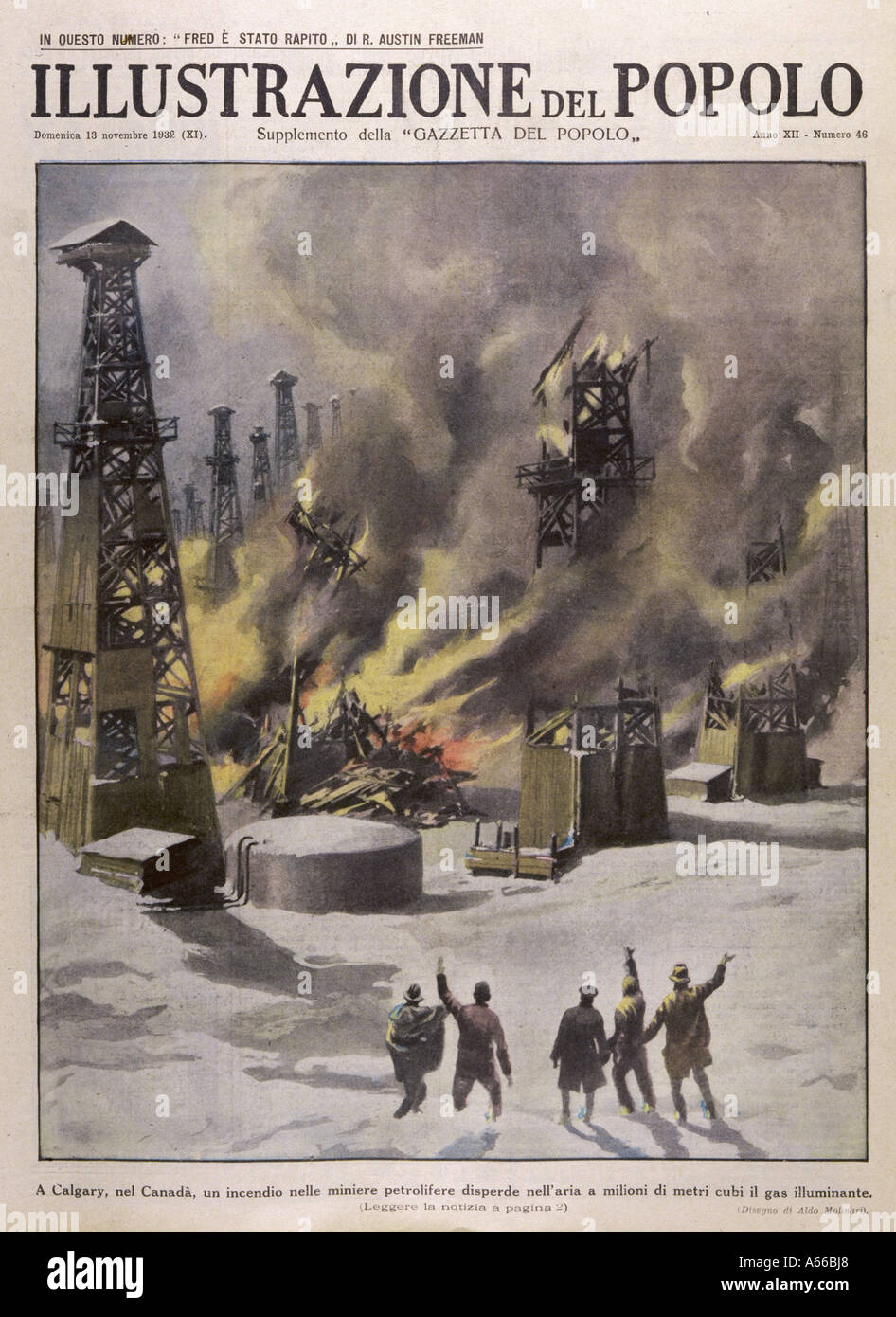 Fire Oil Wells Calgary Stock Photo