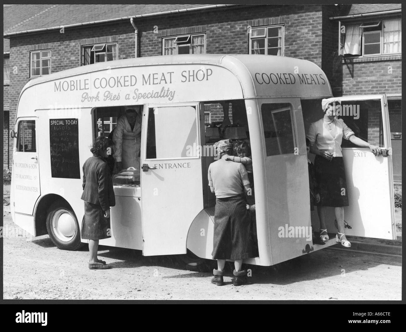 Mobile Butchers Shop Stock Photo