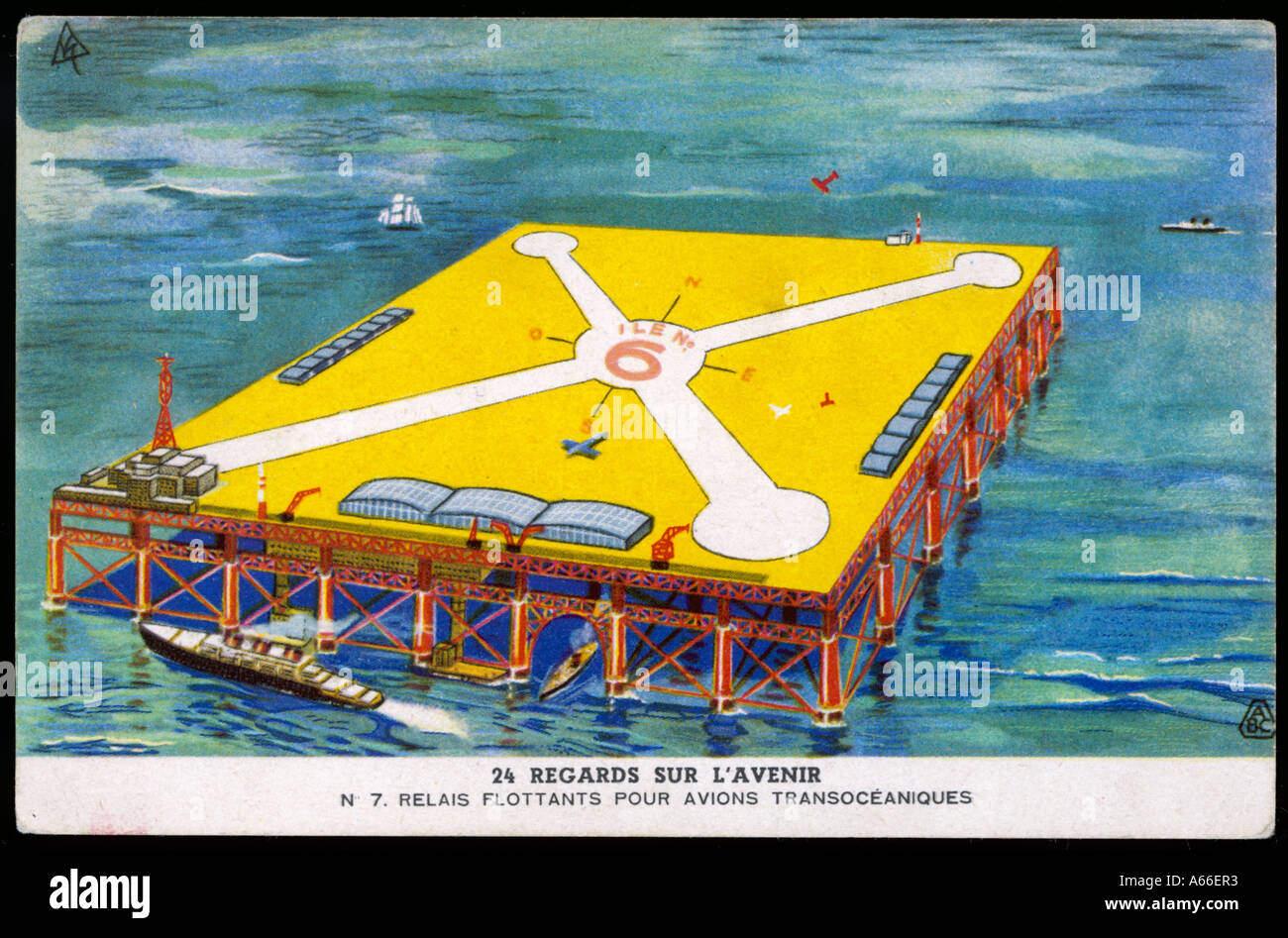 Mid Ocean Landing Pads Stock Photo Alamy