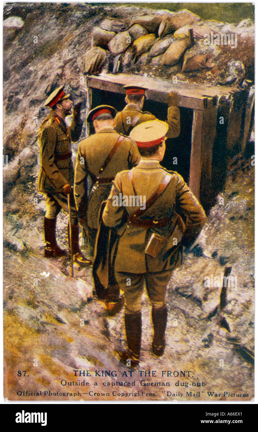 George V Visits Dug Out Stock Photo