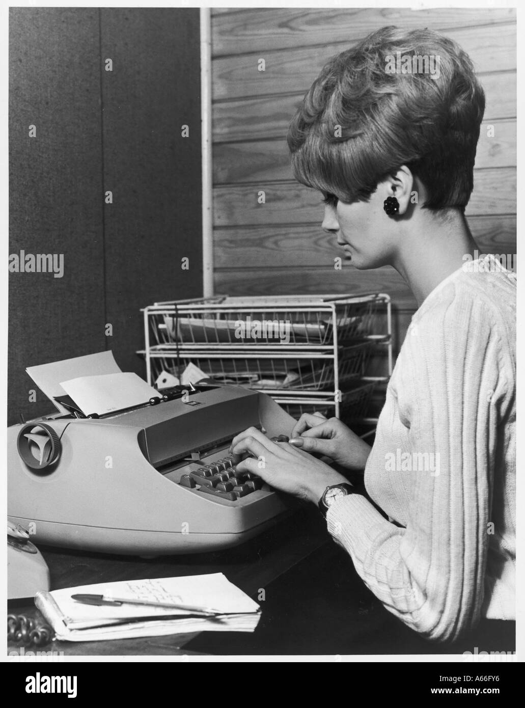 Typing A Letter 1960s Stock Photo