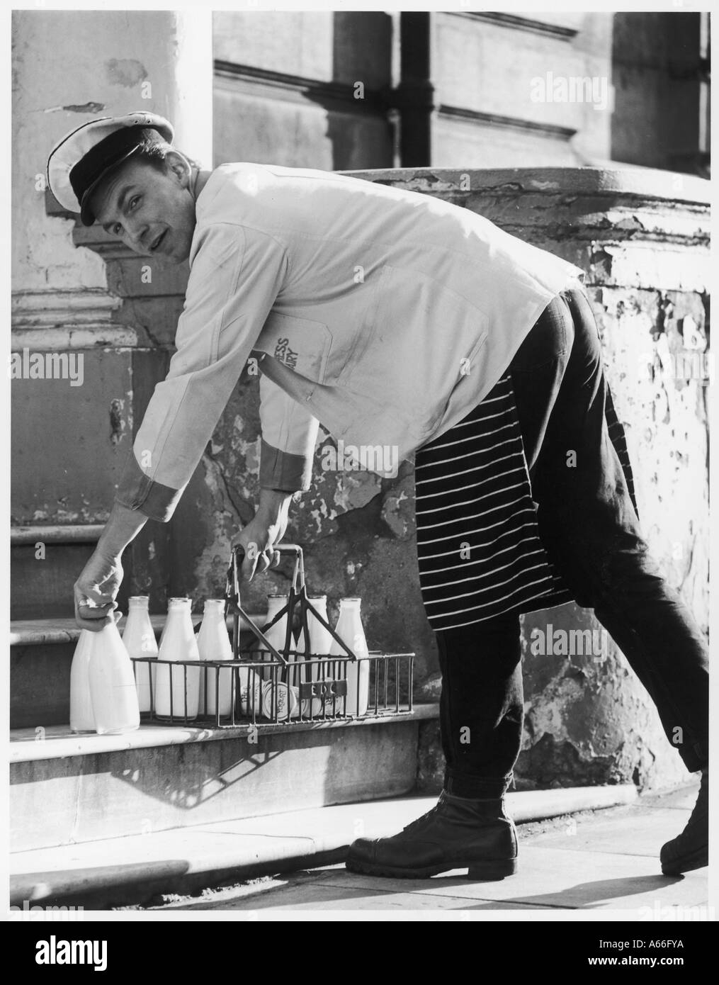 Milkman Making Delivery Stock Photo