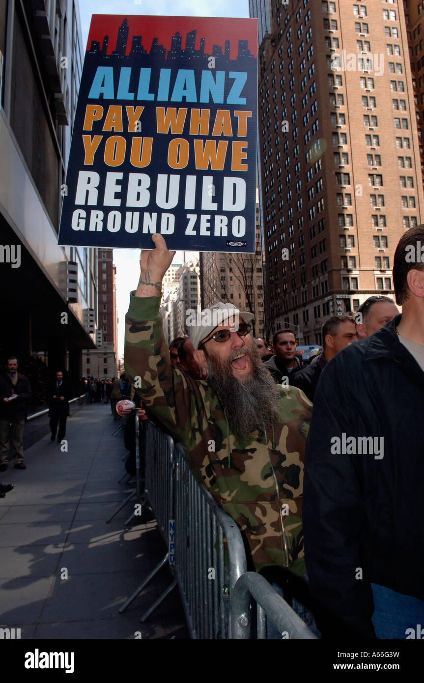 Construction Workers Rally Against Insurance Companies Allianz And 
