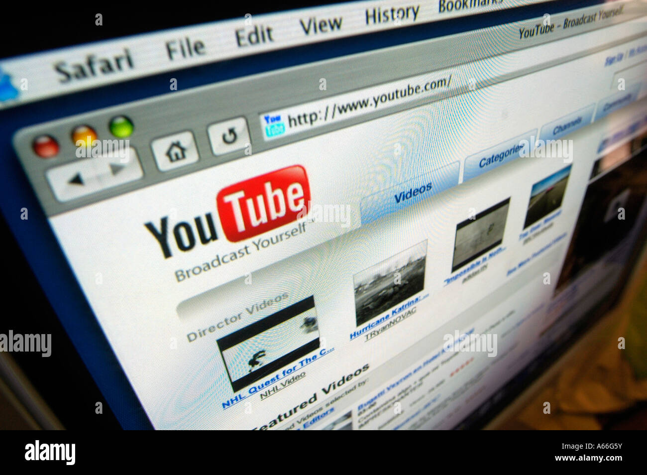 The YouTube home page Stock Photo Alamy