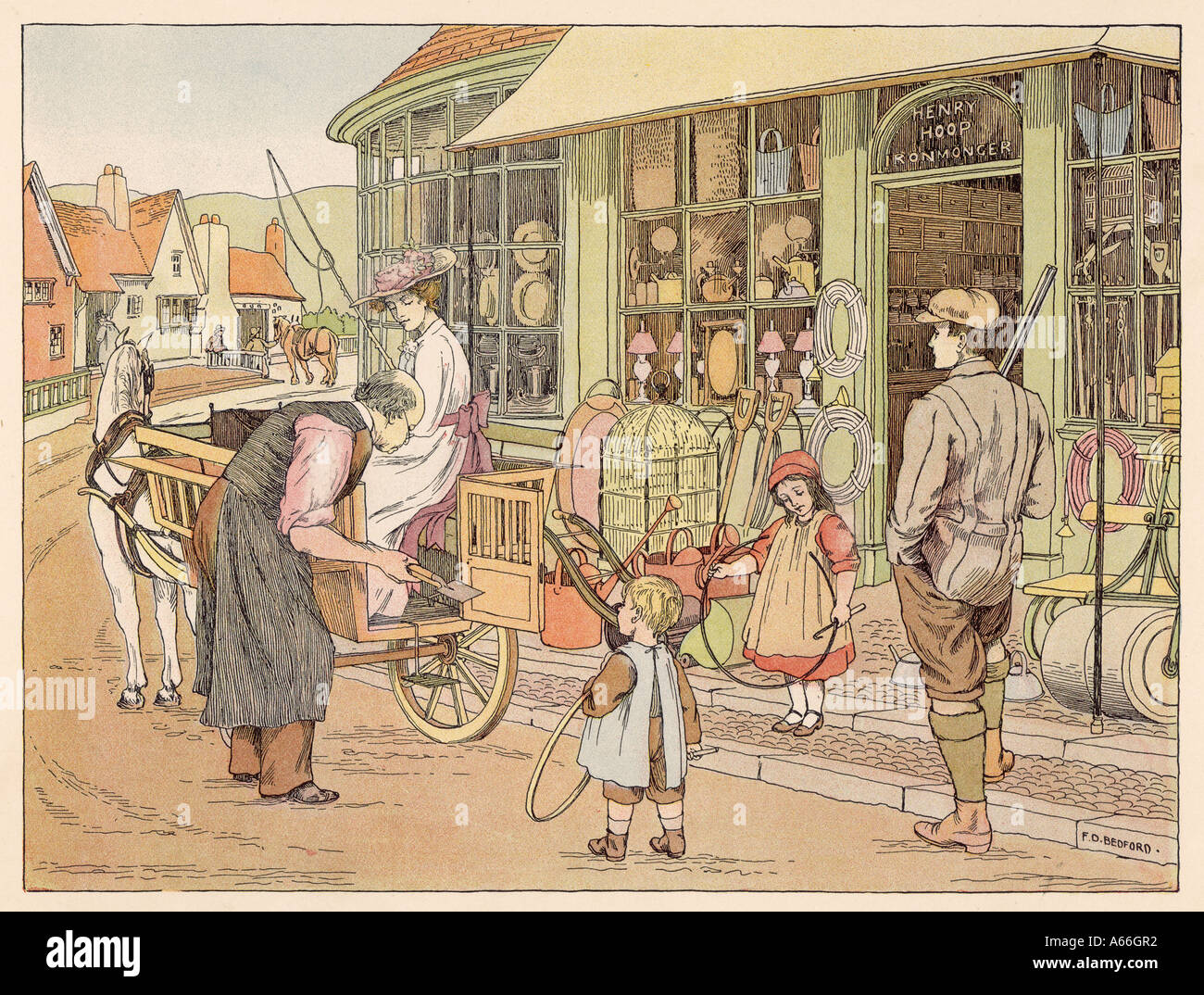 Ironmongers Shop 1899 Stock Photo