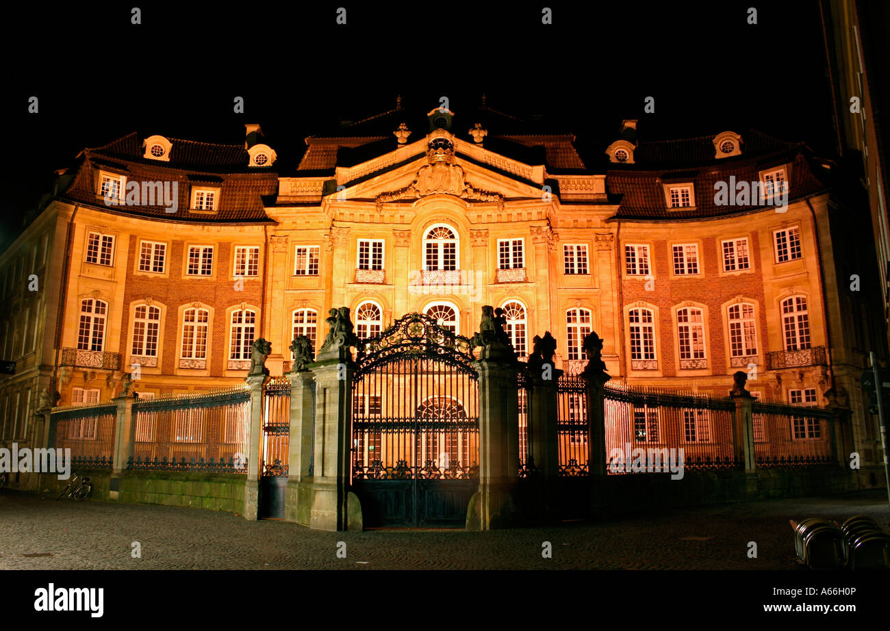 old mansion illuminated munster germany Stock Photo