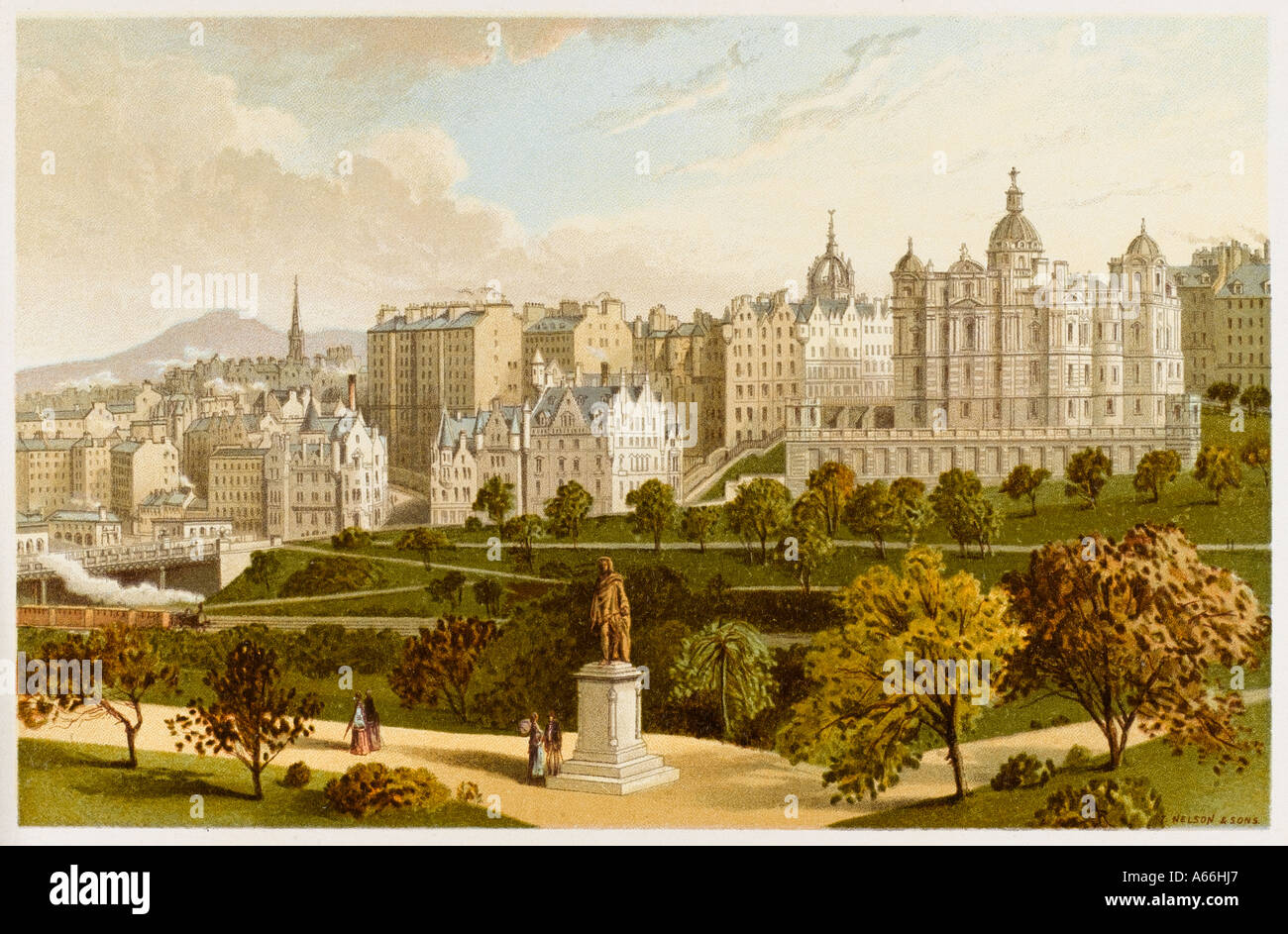 1979年冬夕暮れエディンバラNewTownからOldTownを望む Edinburgh old town 1880s hi-res stock photography and images