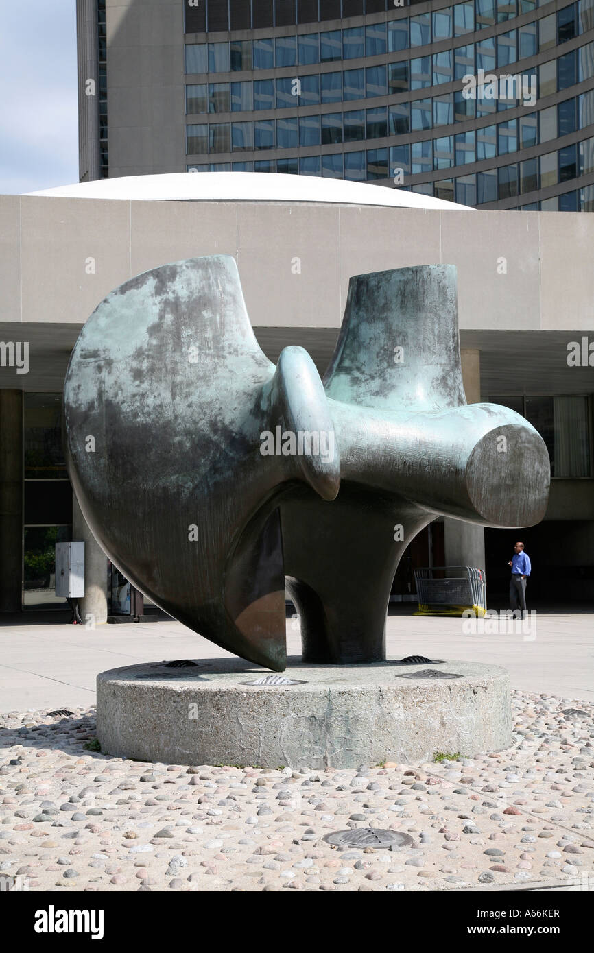 Henry Moore Bronze Statue say he City of Toronto Ontario Canada Stock ...