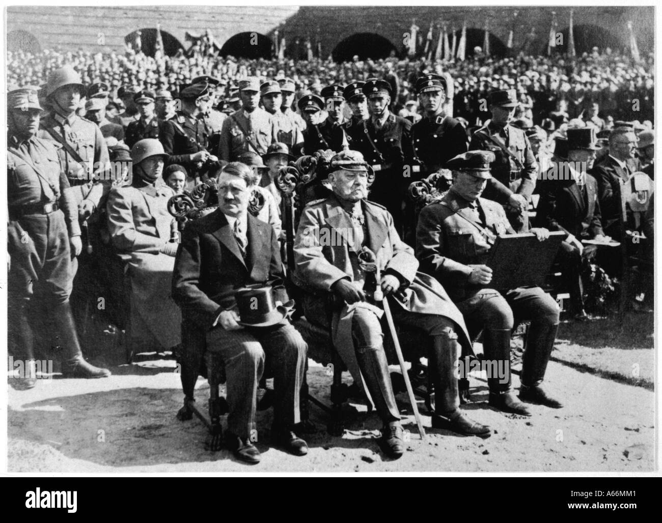 Hitler Goering Hindenbur Stock Photo