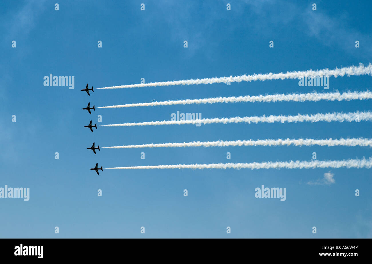 The Red Arrows in action Stock Photo - Alamy