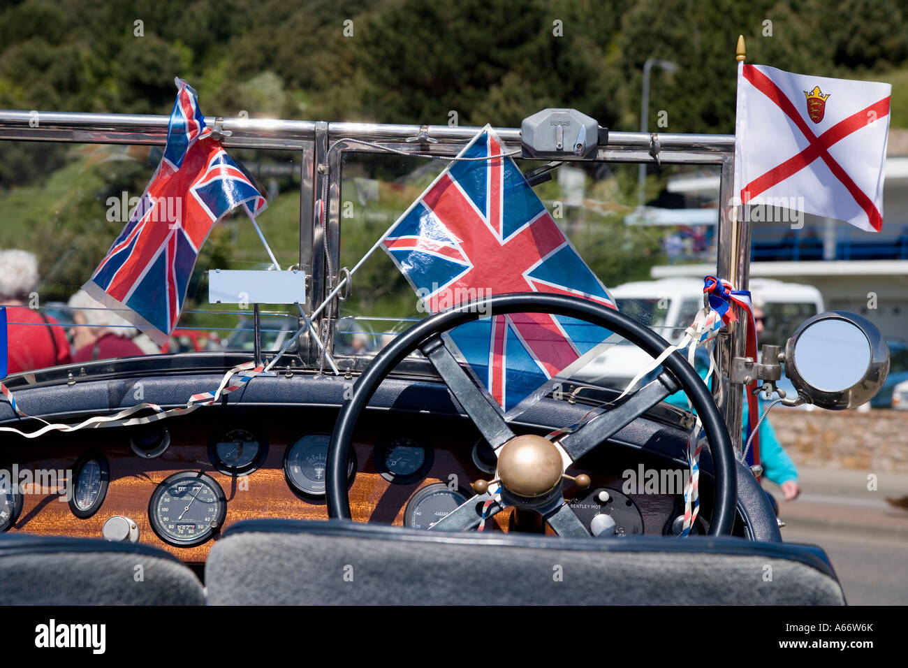 Flags on car Stock Photo Alamy