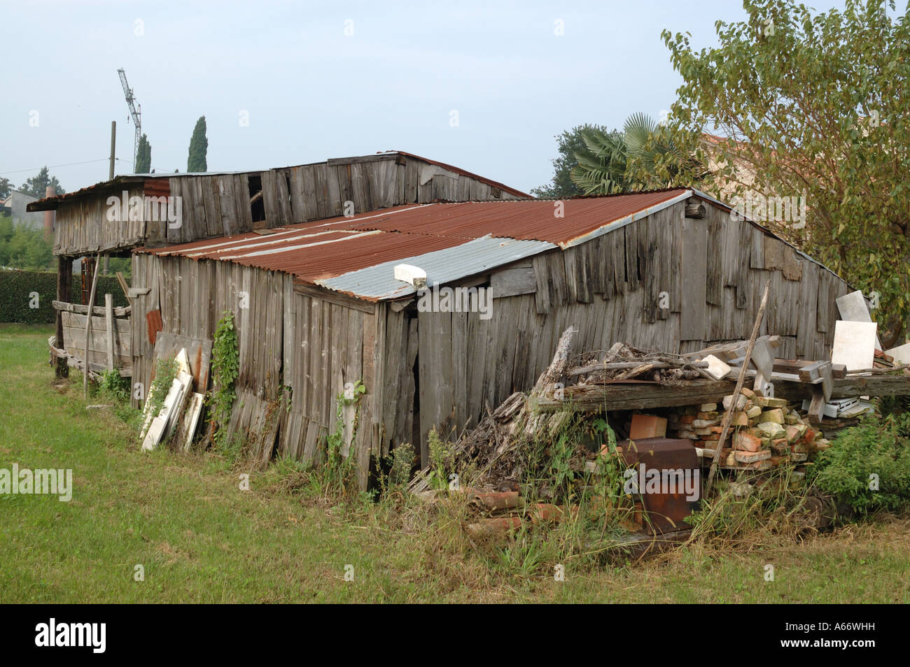 Old tool shed in a farm of St. Erasmo, Venice Italy Stock Photo Alamy