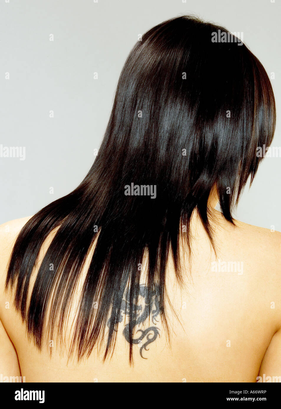 Black funky hair Stock Photo