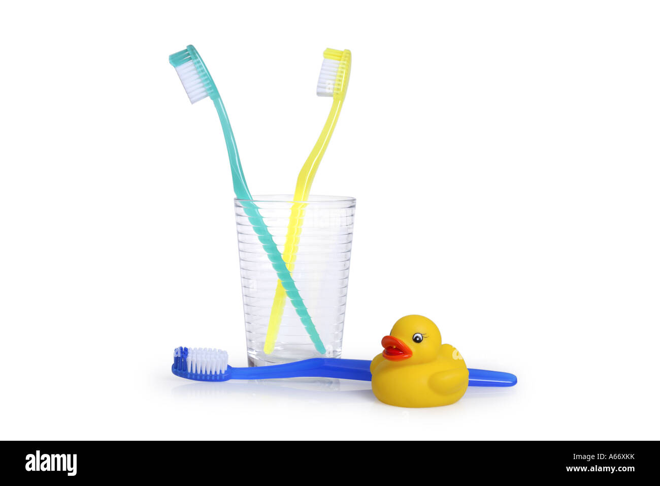 Toothbrushes cut out on white background Stock Photo