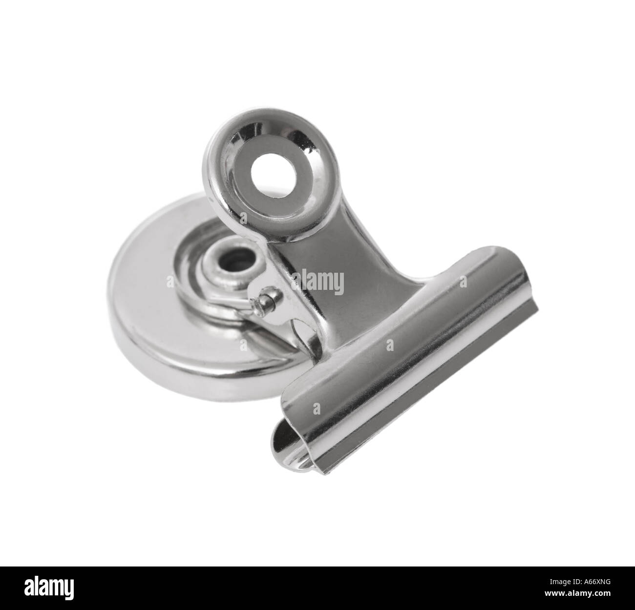 Metal clip cut out on white background Stock Photo