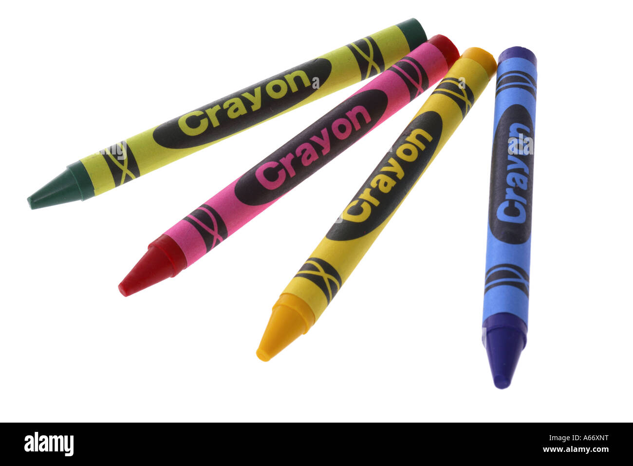 Crayons cut out on white background Stock Photo