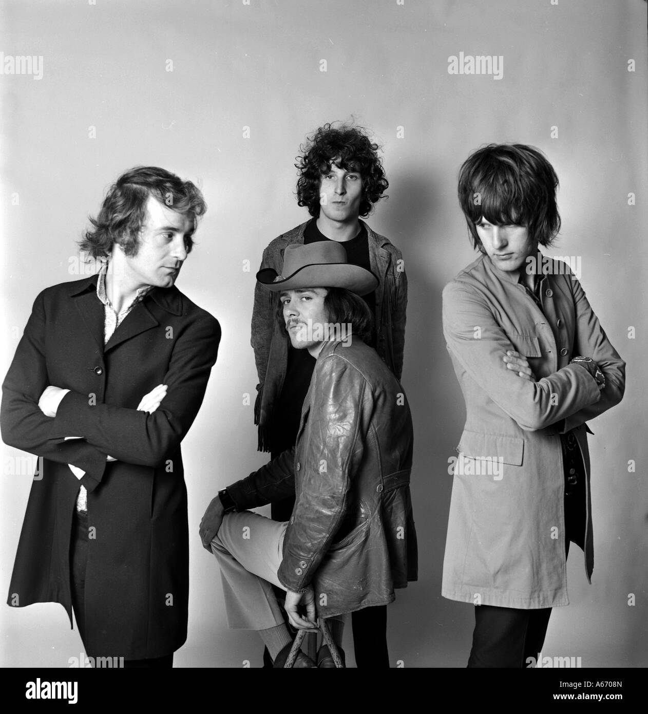 THE NICE UK pop group on 9 July 1968. L-r: Blinkey Davidson, David O ...