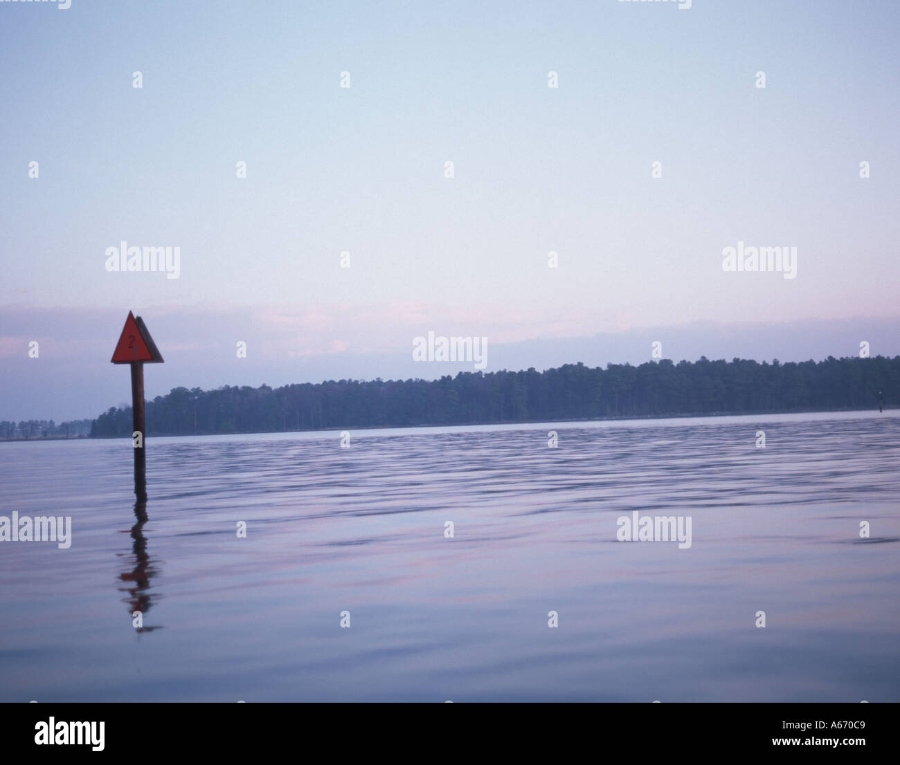 Channel Marker on the water Stock Photo Alamy