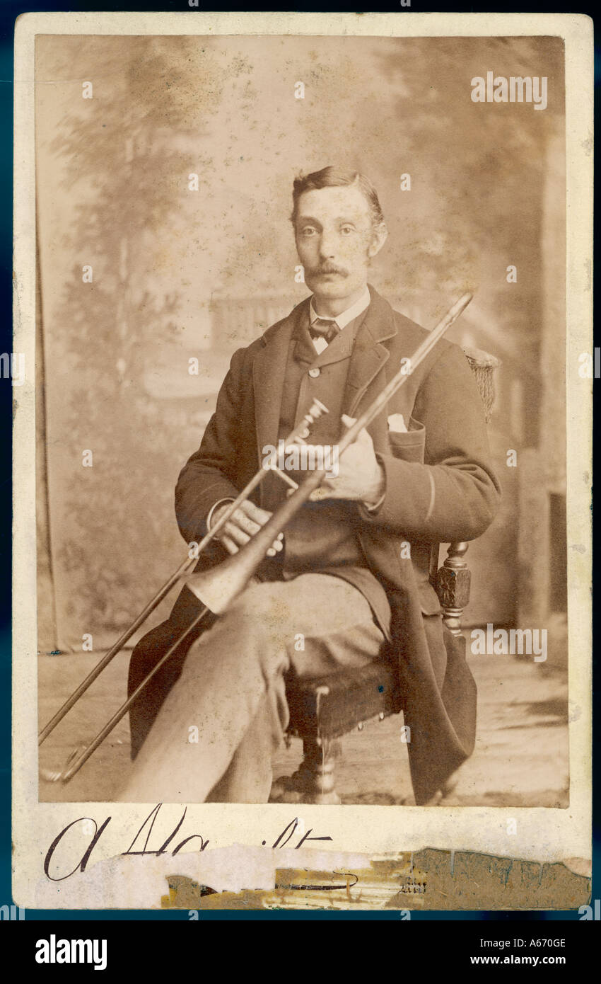 Trombonist 1890s Photo Stock Photo