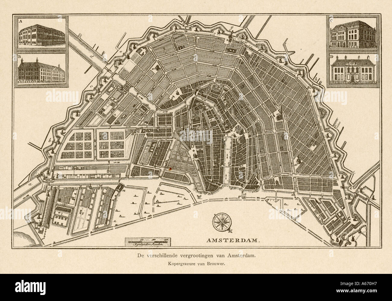 Map Netherlands Amsterda Stock Photo