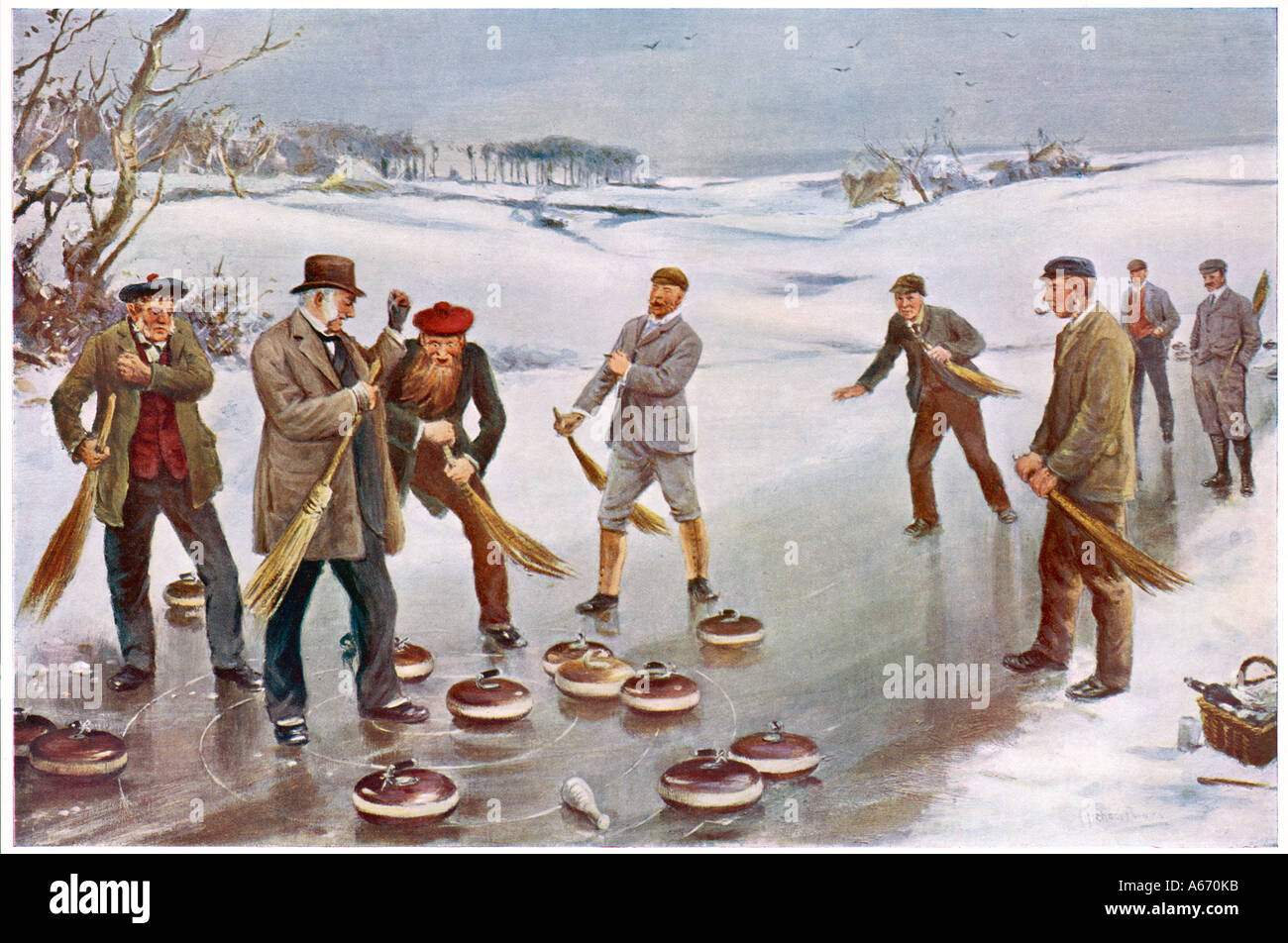 Scottish Curling 1912 Stock Photo Alamy