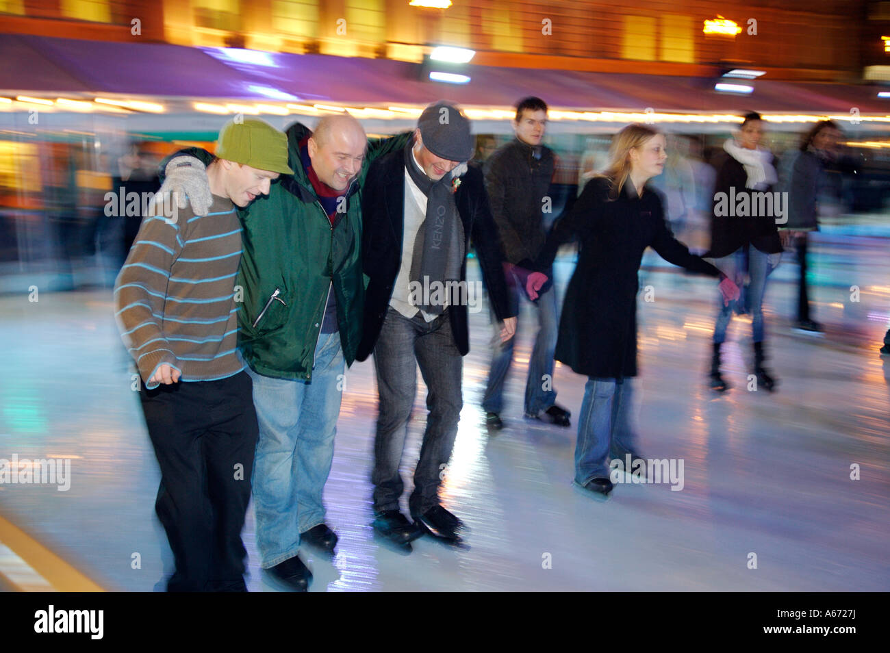 People enjoy ice skating somerset house ice rink hi-res stock ...