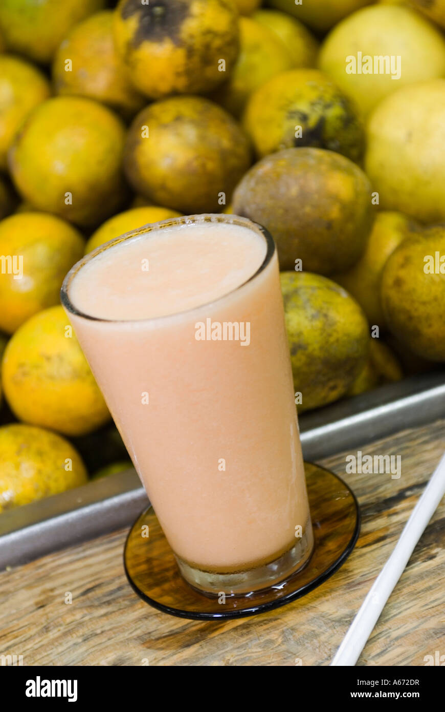fresh fruit melon drink at local restaurant santo domingo dominican