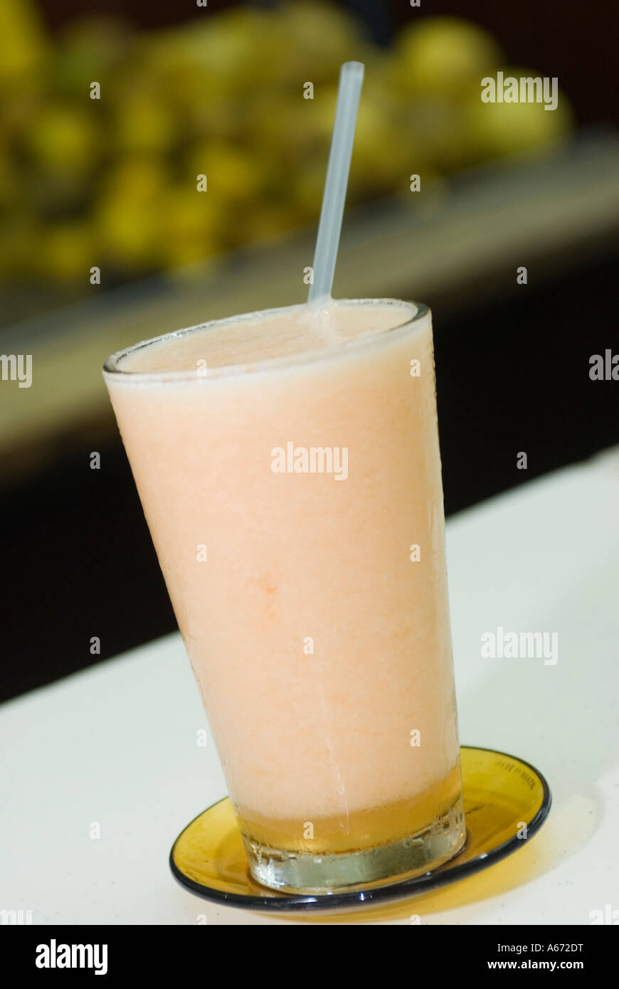 fresh fruit melon drink at local restaurant santo domingo dominican