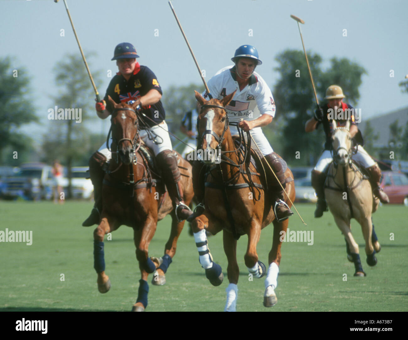 Polo action at The Villages FL Stock Photo