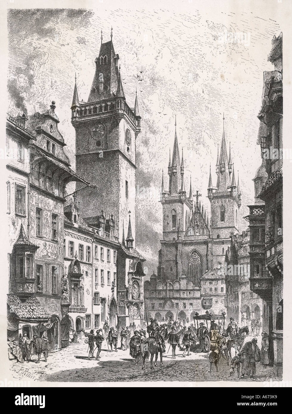 16th Century German Town Stock Photo