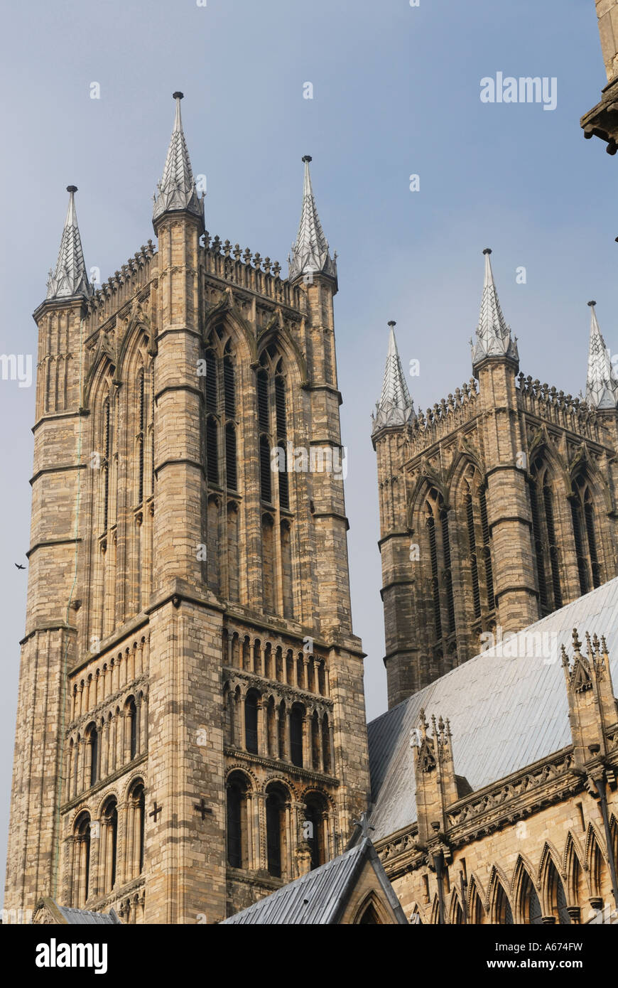 The Towers at Lincoln Cathedral Stock Photo