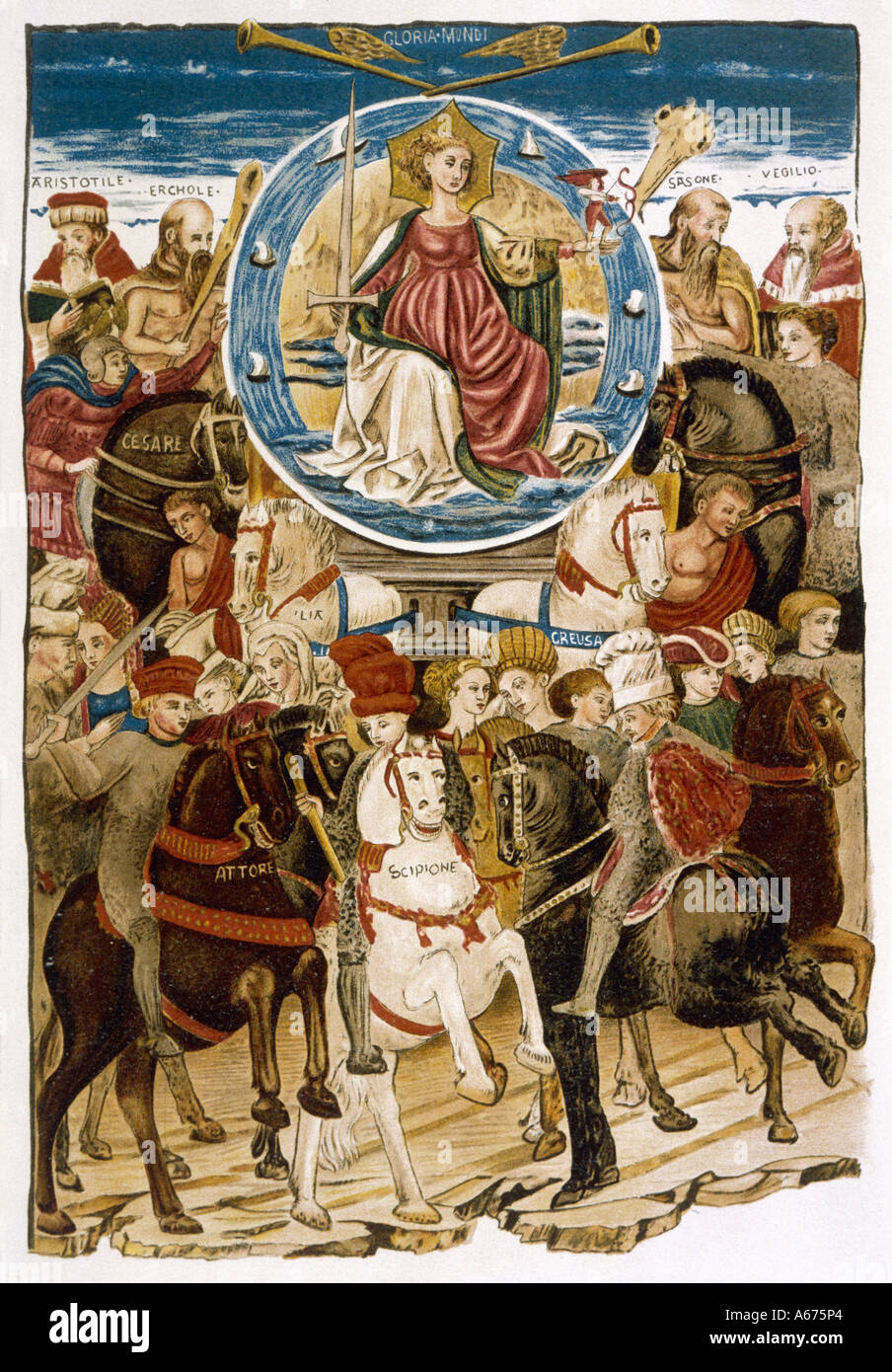 Petrarch Triumph Fame Stock Photo