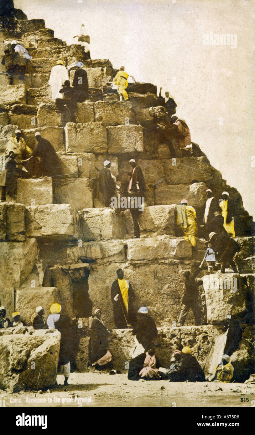 Climbing The Pyramids Stock Photo