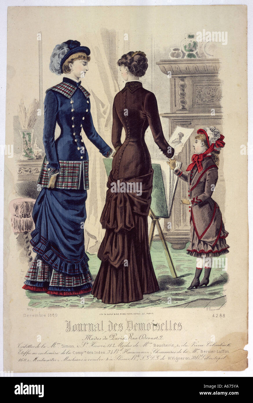 Fashions December 1880 Stock Photo