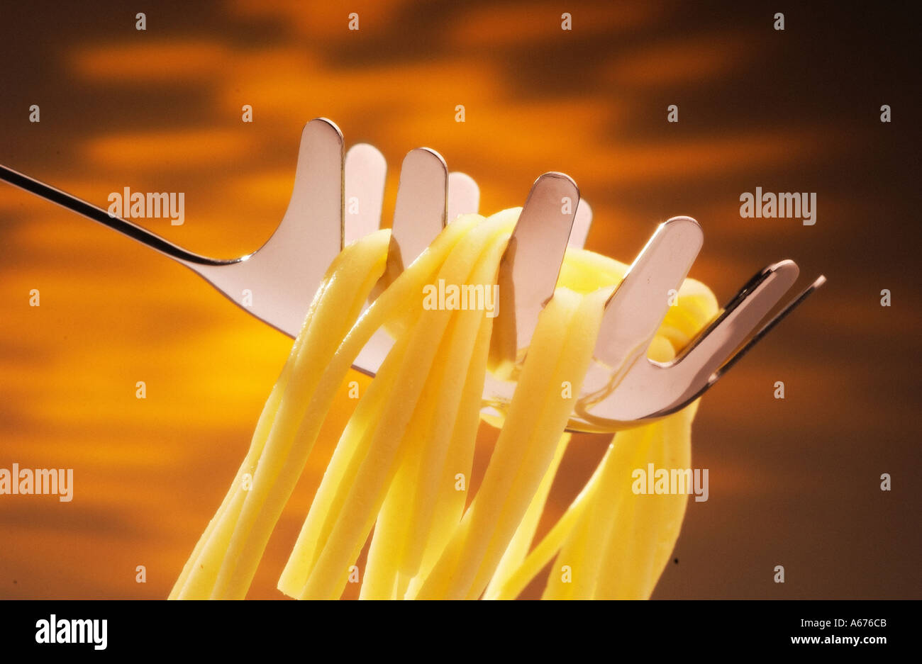 Spaghetti on spoon Stock Photo Alamy