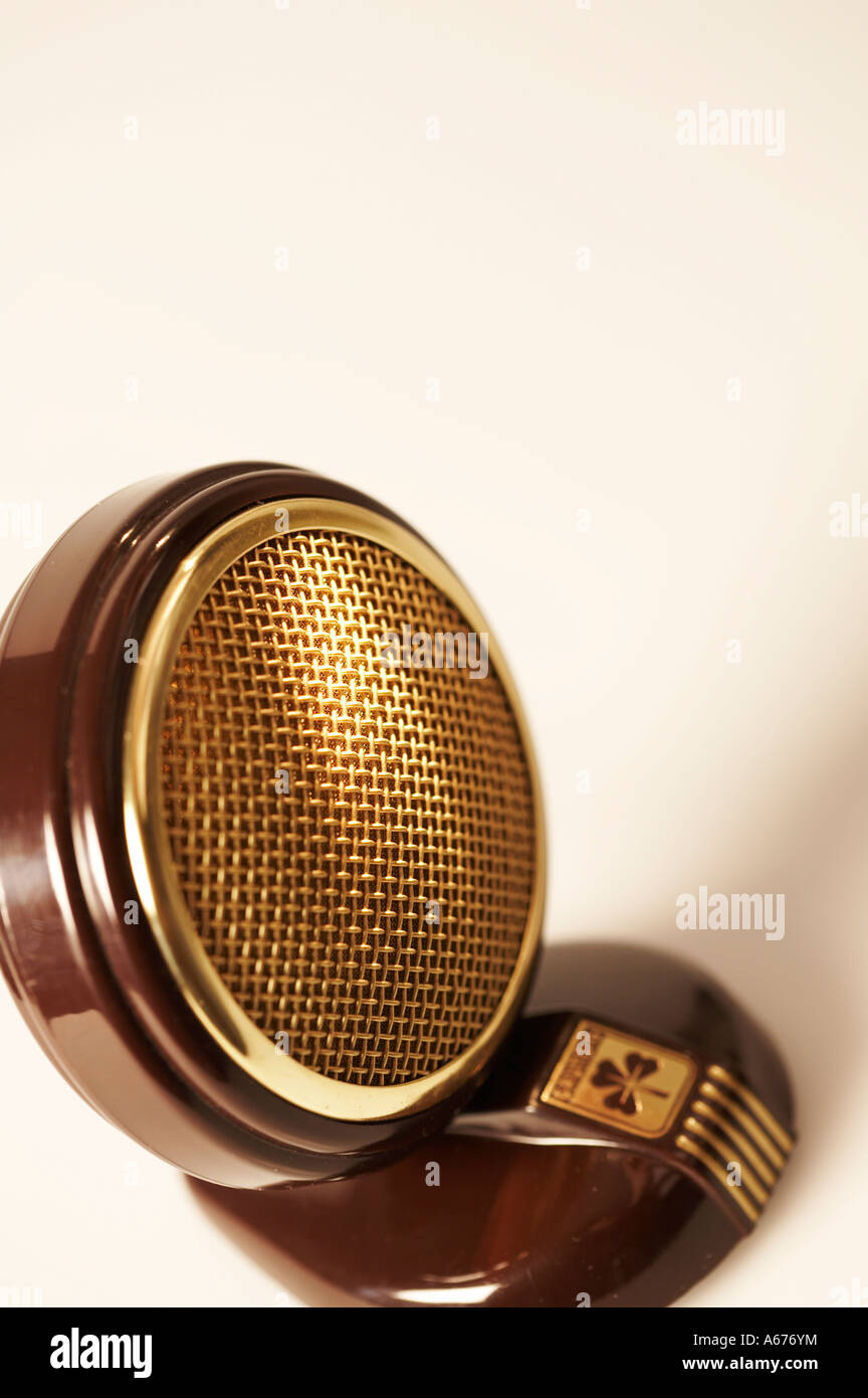 Vintage Grundig Microphone Early 50s Sepia Background Stock Photo
