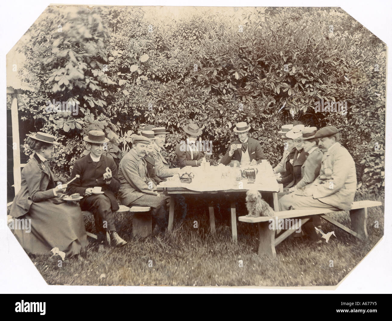 Group Afternoon Tea 1904 Stock Photo